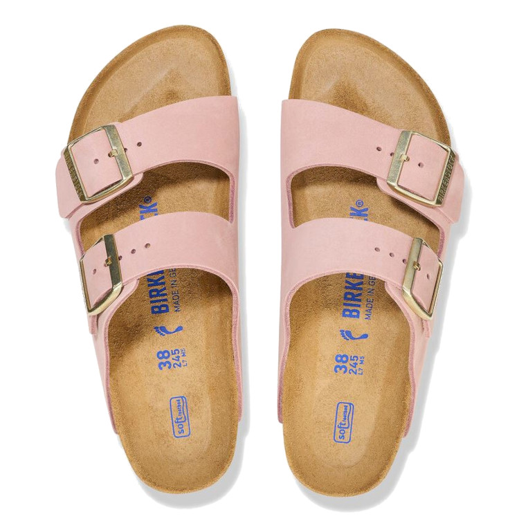 Birkenstock Arizona SFB Nubuck Sandal | Soft Pink | Reg Width- Women's (1027661) - Image 3